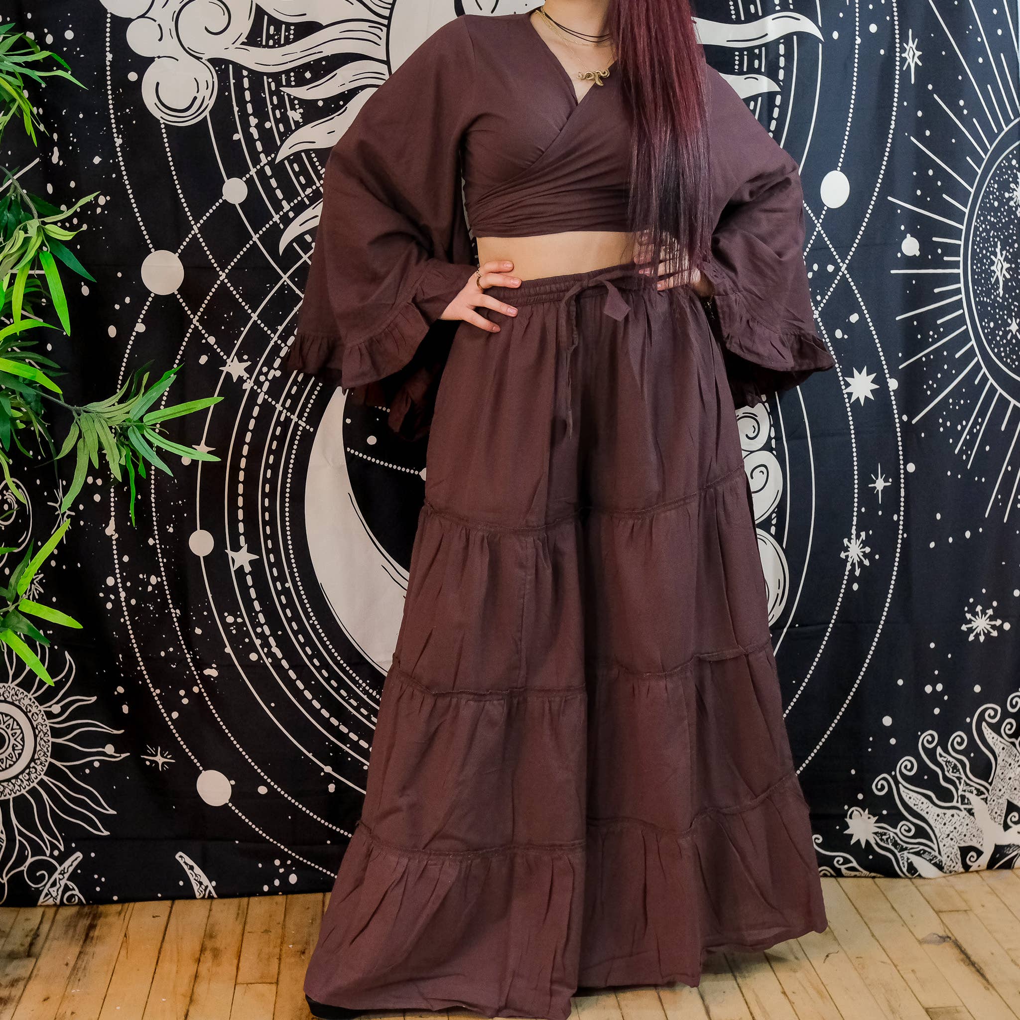 Flowy Tiered Pant with Ruffle Sleeve Set