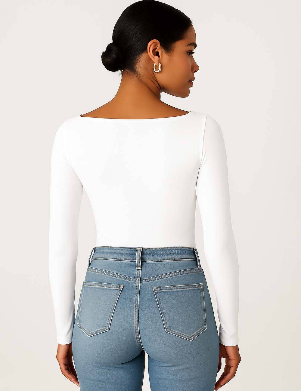 Square Neck Cropped Basic Tee