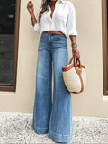 Retro Washed Wide-Leg Jeans