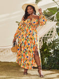 Floral Halter Thigh-high Cut-out Dress