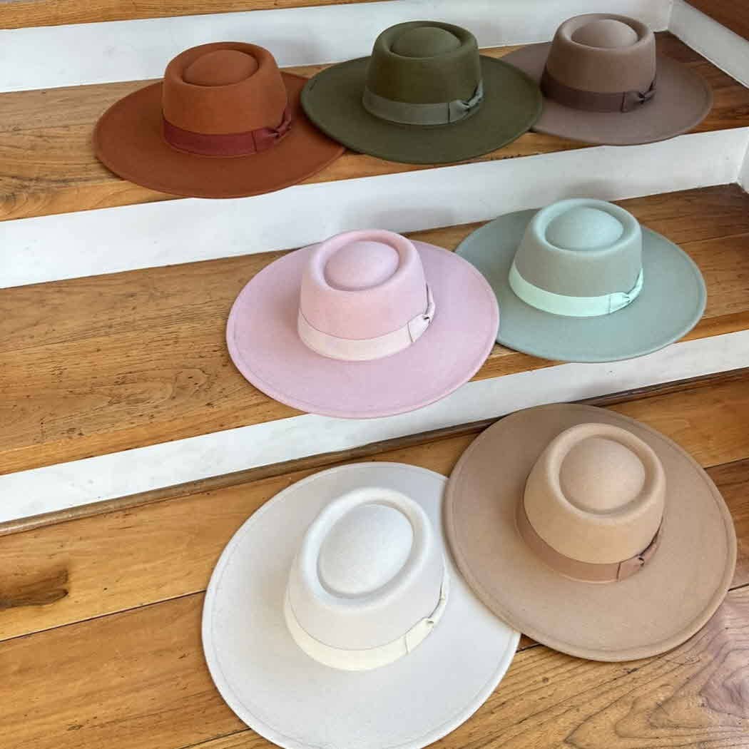 Structured Boater Wide Brim Hat