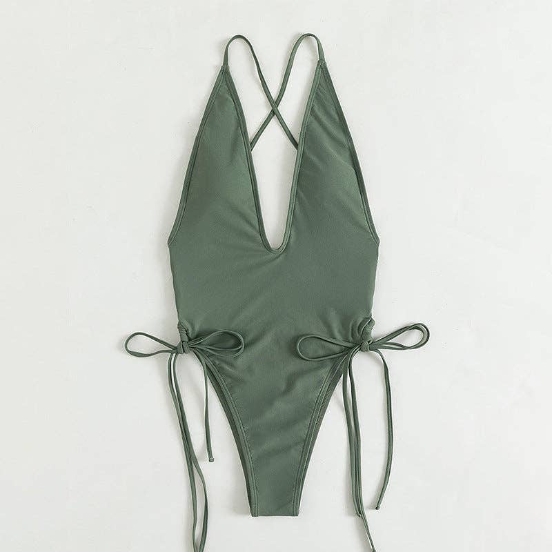 Halter Neck Bikini-Style One-Piece