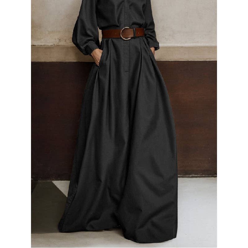 Long Sleeves Loose V-neck Jumpsuit