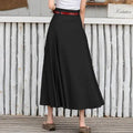 High Waist Flared Solid Color Skirt