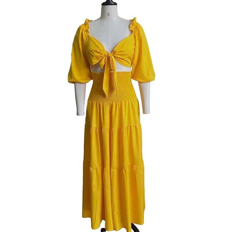 Wrap Bandeau Top And Wide Leg Pants Set