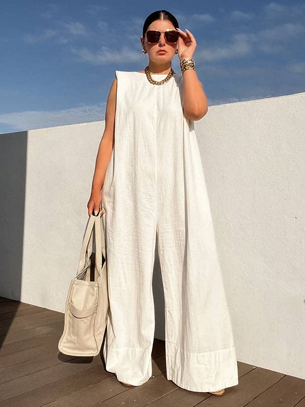 Sleeveless Wide Leg Jumpsuit