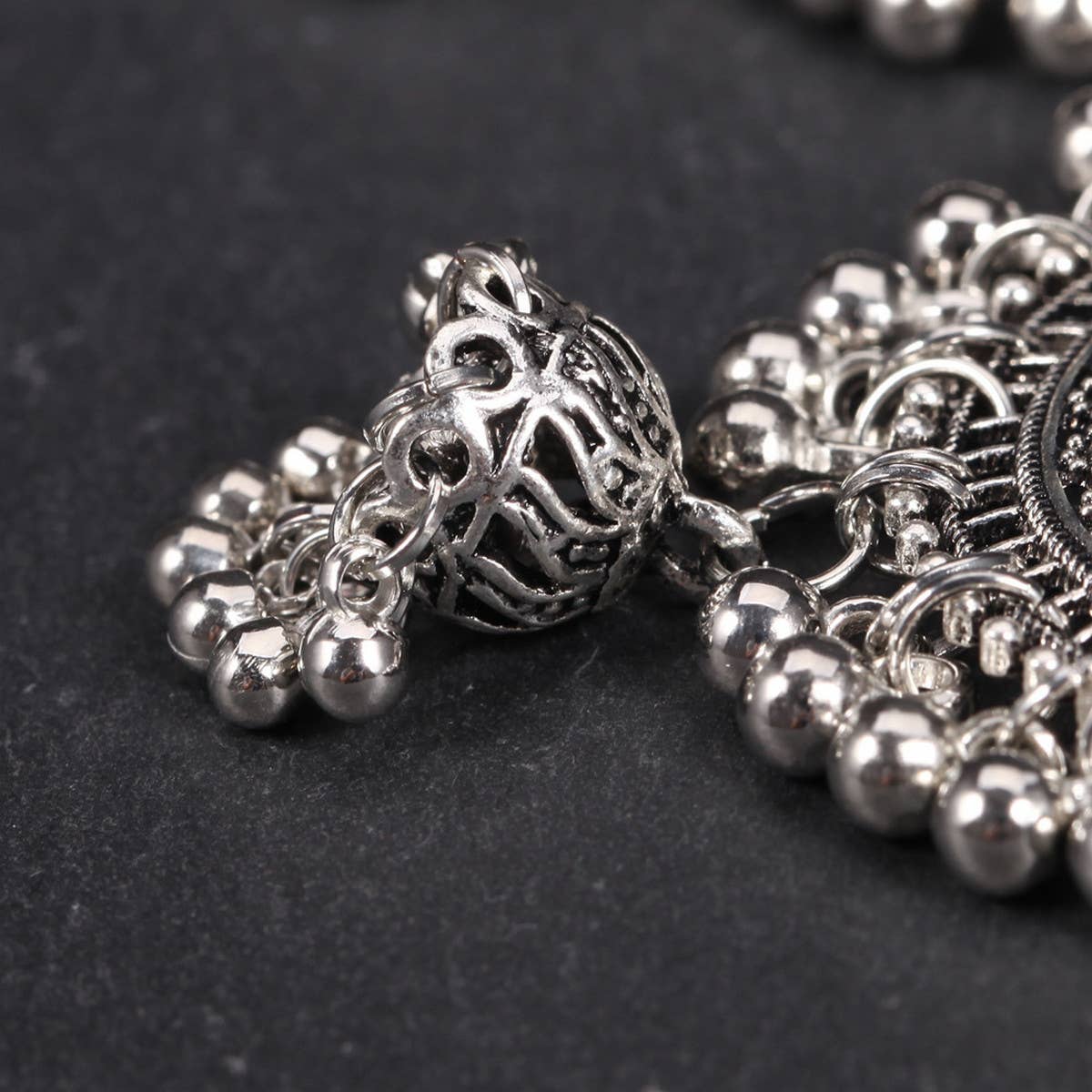 RETRO CRESCENT BELL EARRINGS