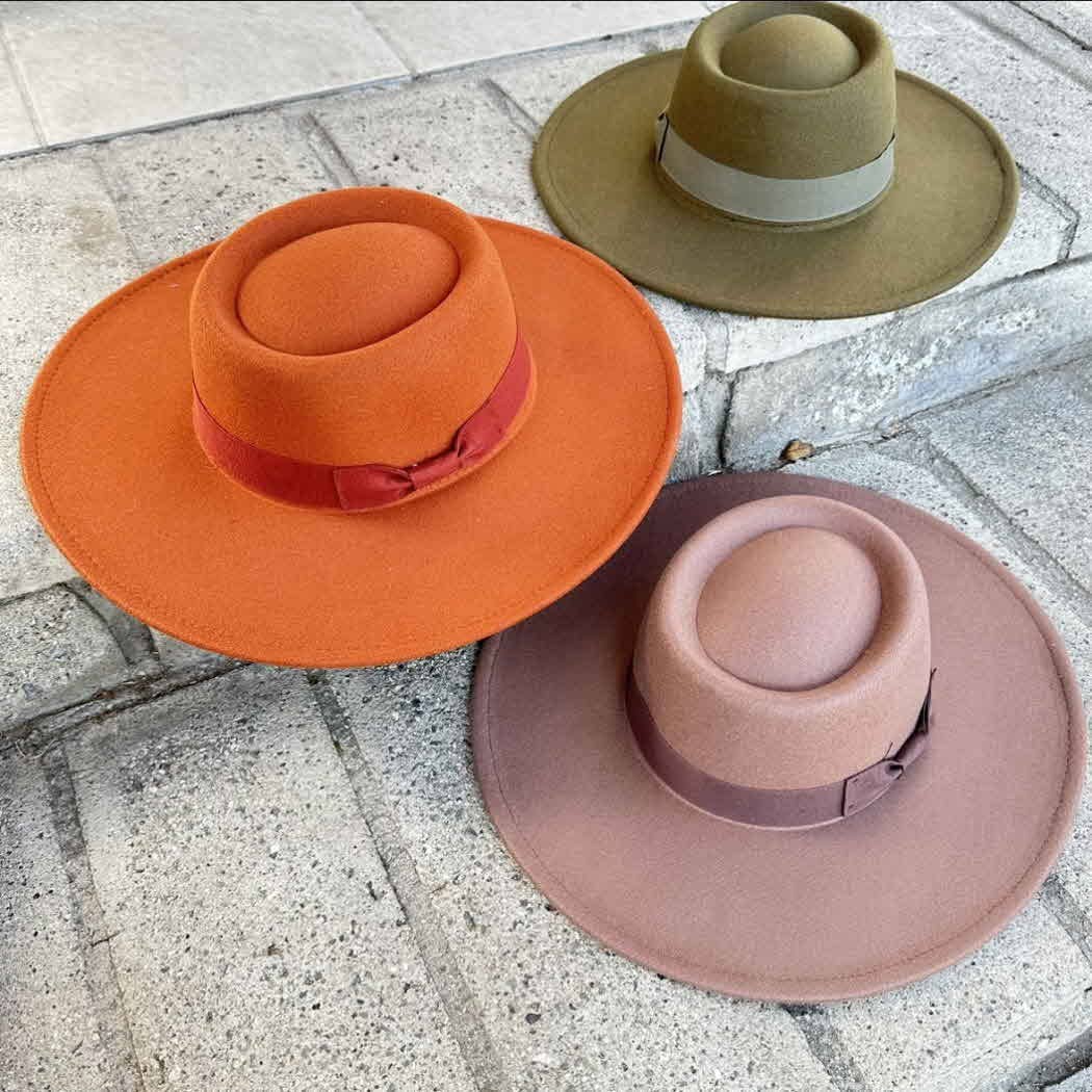 Structured Boater Wide Brim Hat