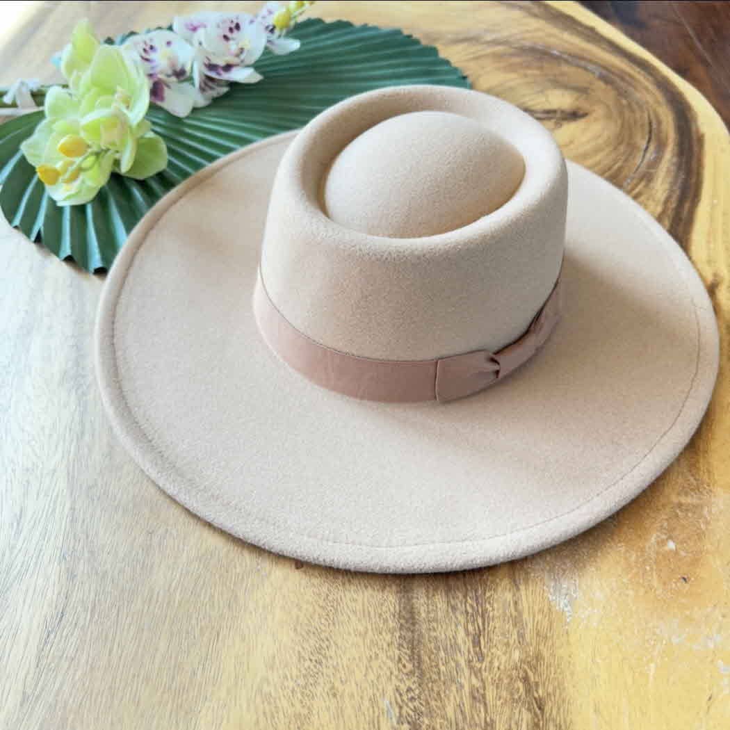 Structured Boater Wide Brim Hat
