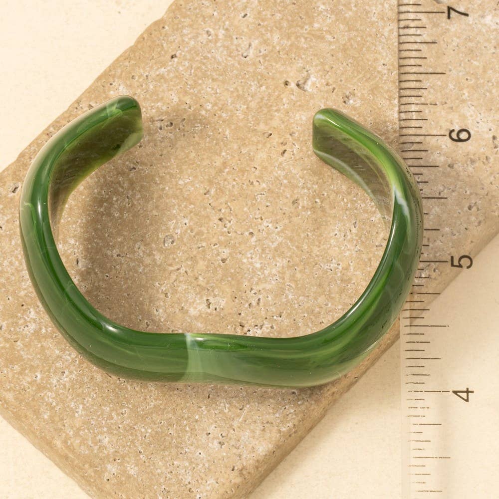 Wavy Marble Resin Cuff Bracelet