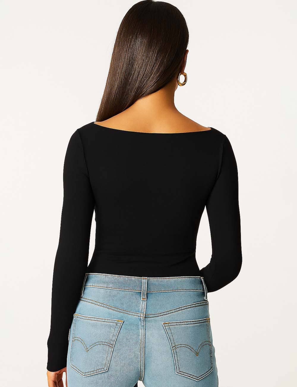 Square Neck Cropped Basic Tee