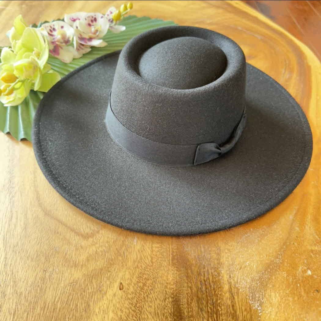Structured Boater Wide Brim Hat