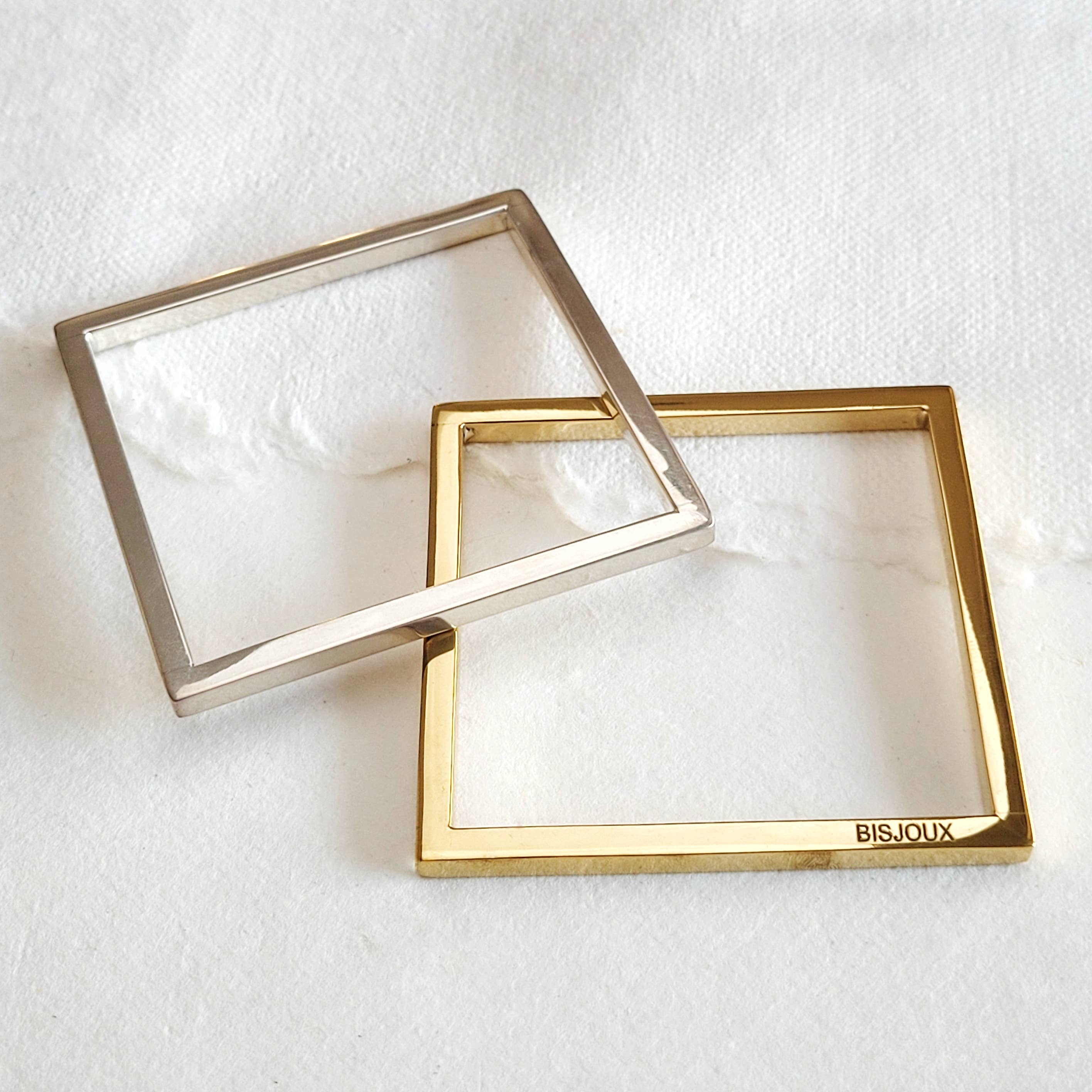 Silver Square Bangle Bracelet
