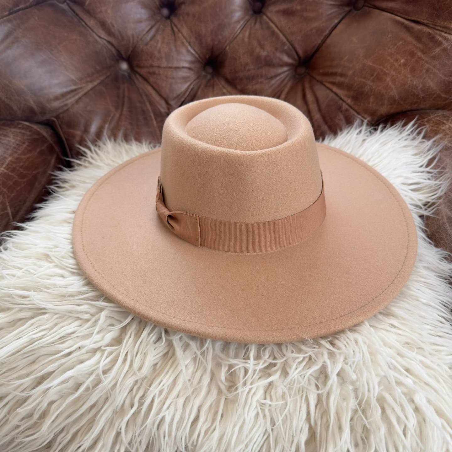 Structured Boater Wide Brim Hat