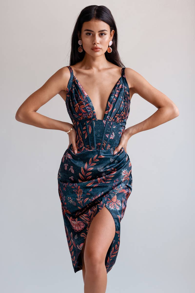 Halley Draped Midi Dress