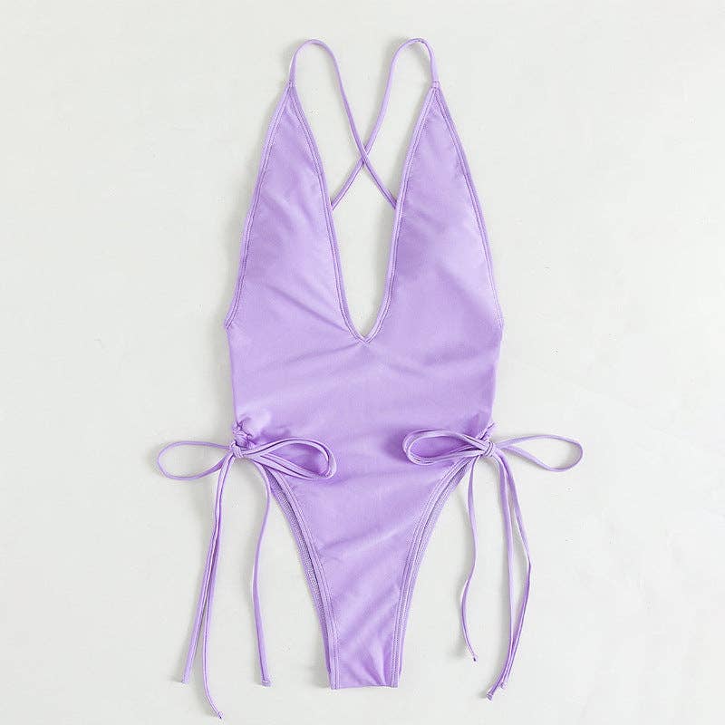 Halter Neck Bikini-Style One-Piece