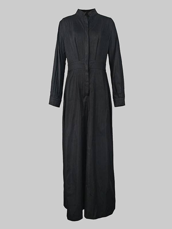 Long Sleeves Loose V-neck Jumpsuit