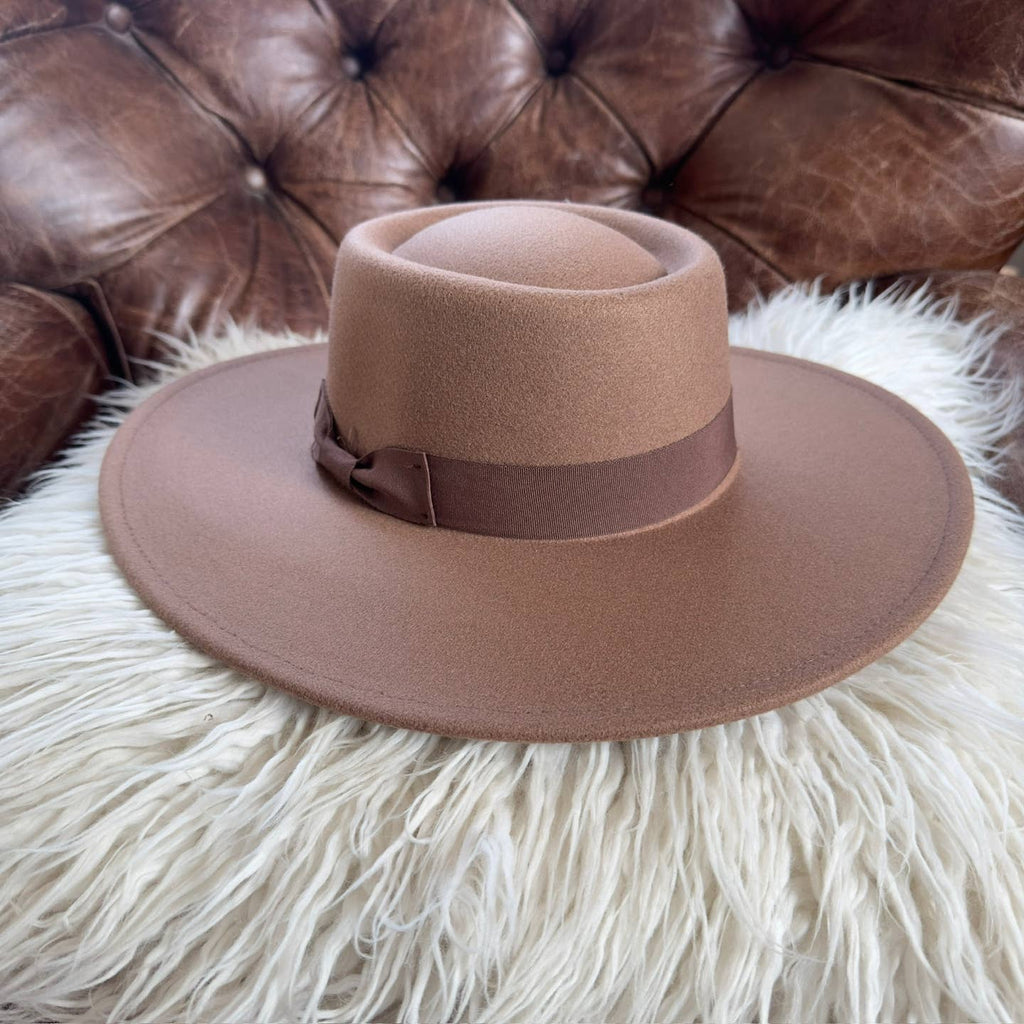 Structured Boater Wide Brim Hat