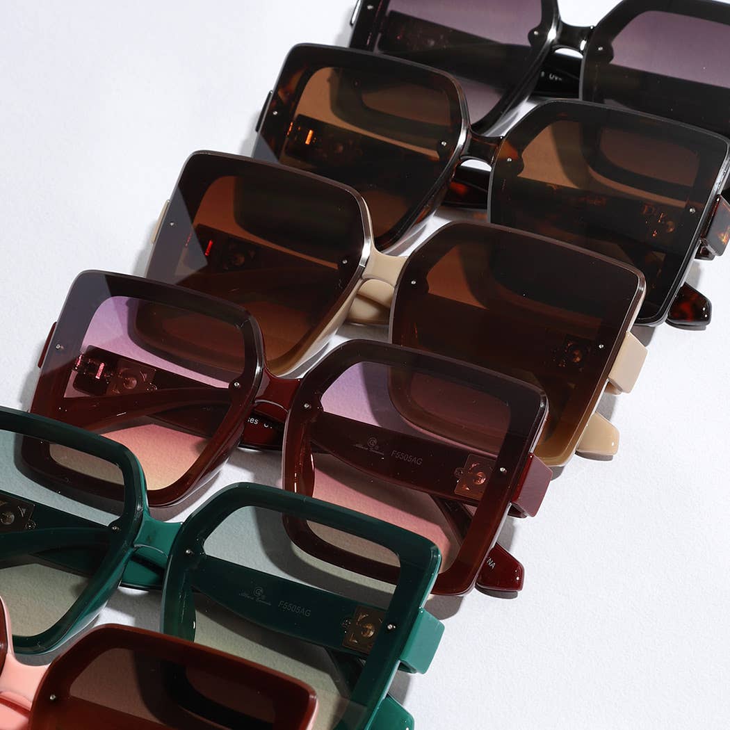 Square Shape Assorted Color Frame Sunglasses