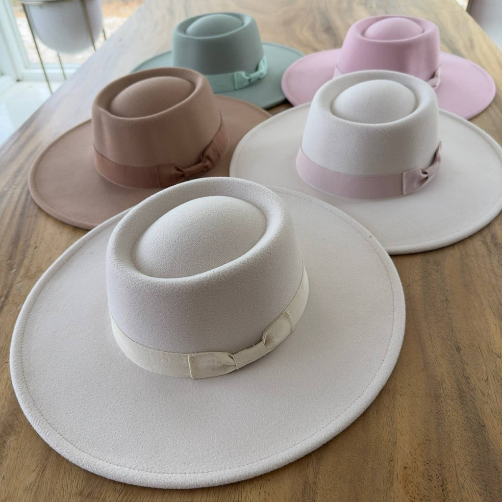 Structured Boater Wide Brim Hat