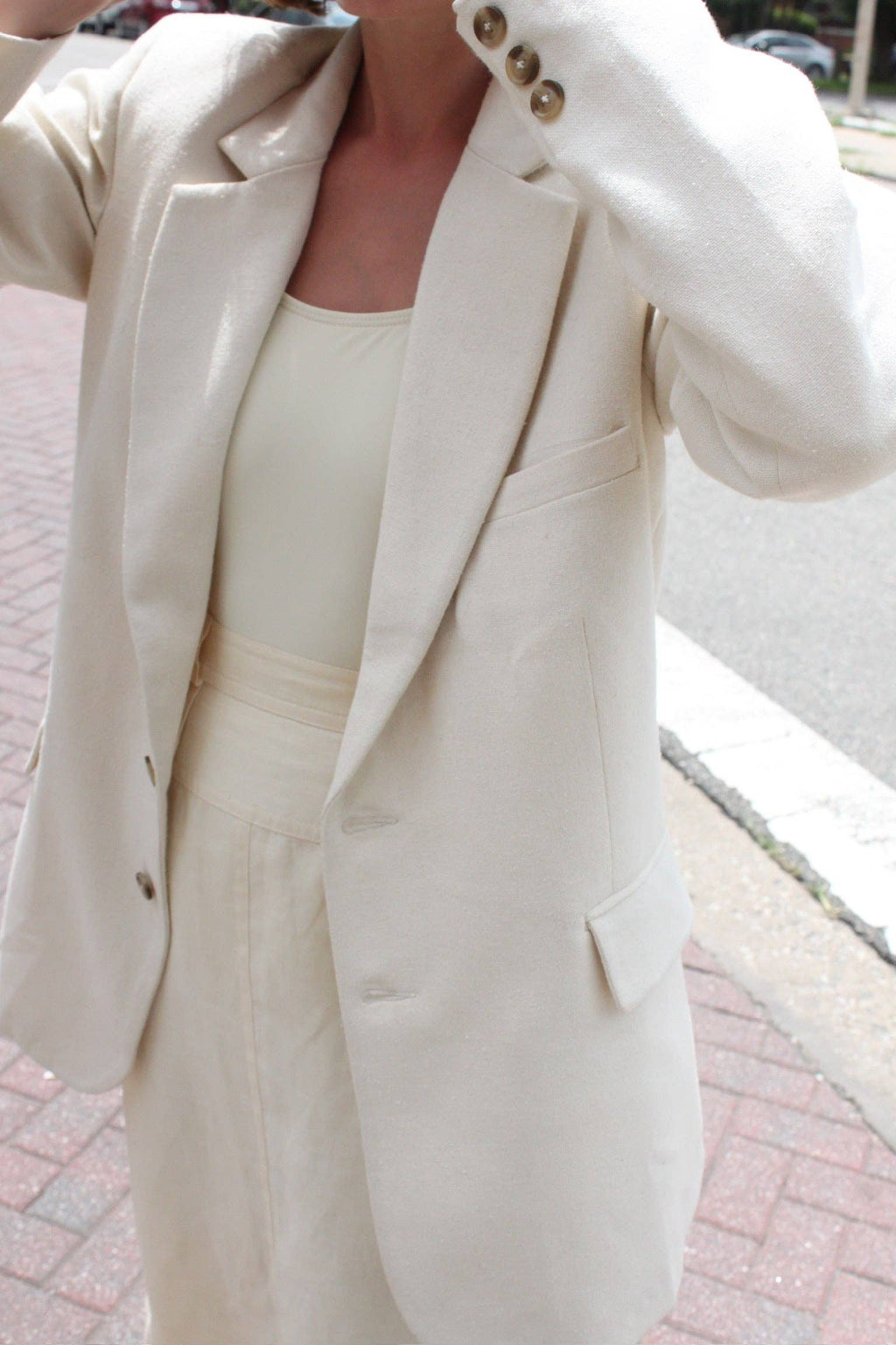 Skyler Woven Silk Blazer