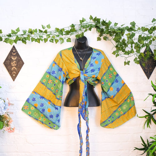 Bohemian  Style Bell Sleeve Wrap Top