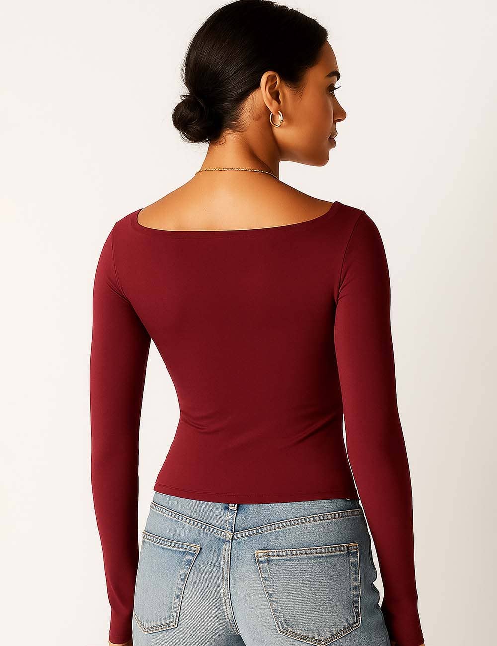 Square Neck Cropped Basic Tee
