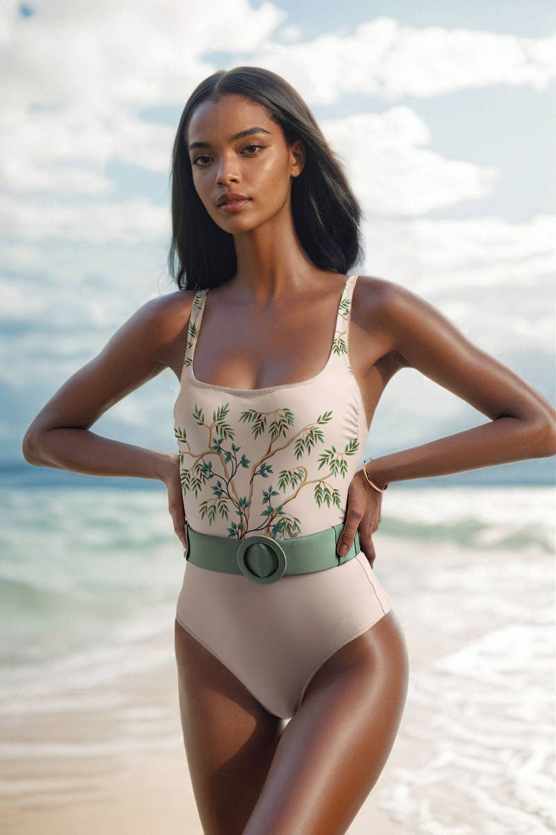 Nadeen Belted One Piece Swimsuit