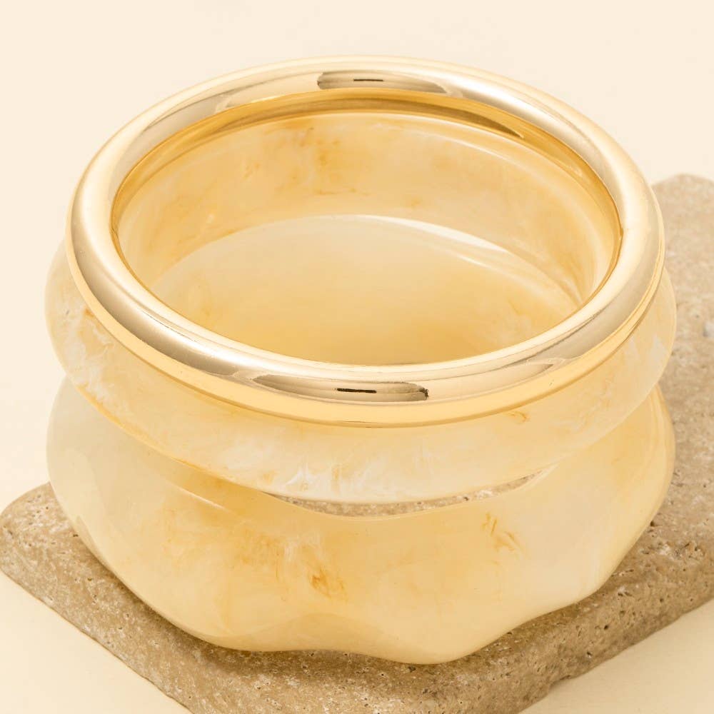 Marble Resin Bangle Bracelet Set