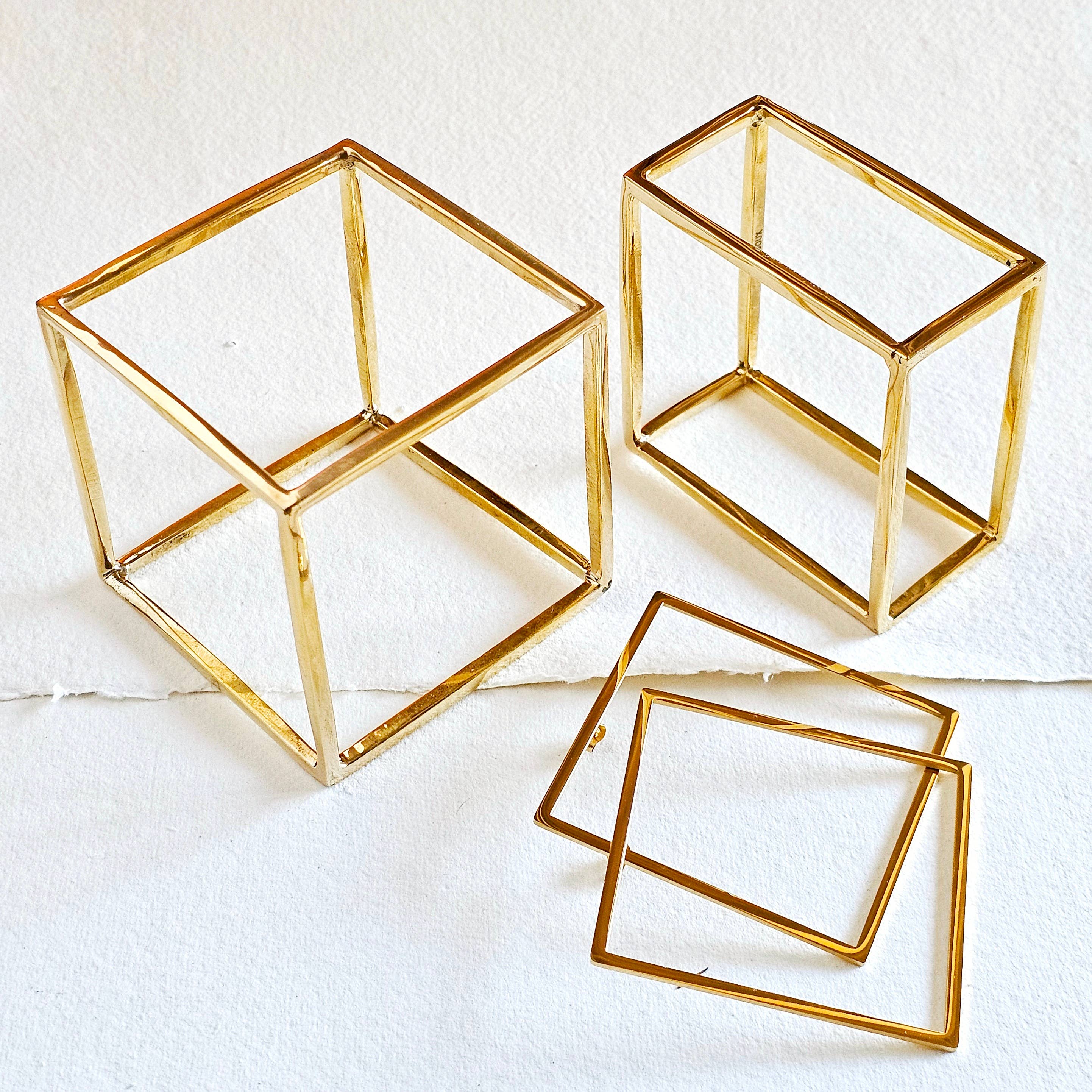 Gold Square Bangle Bracelet