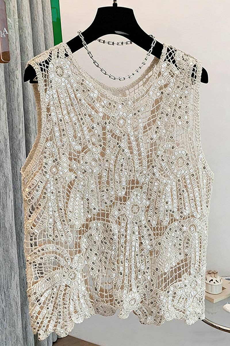 Crochet Embellished Tank Top