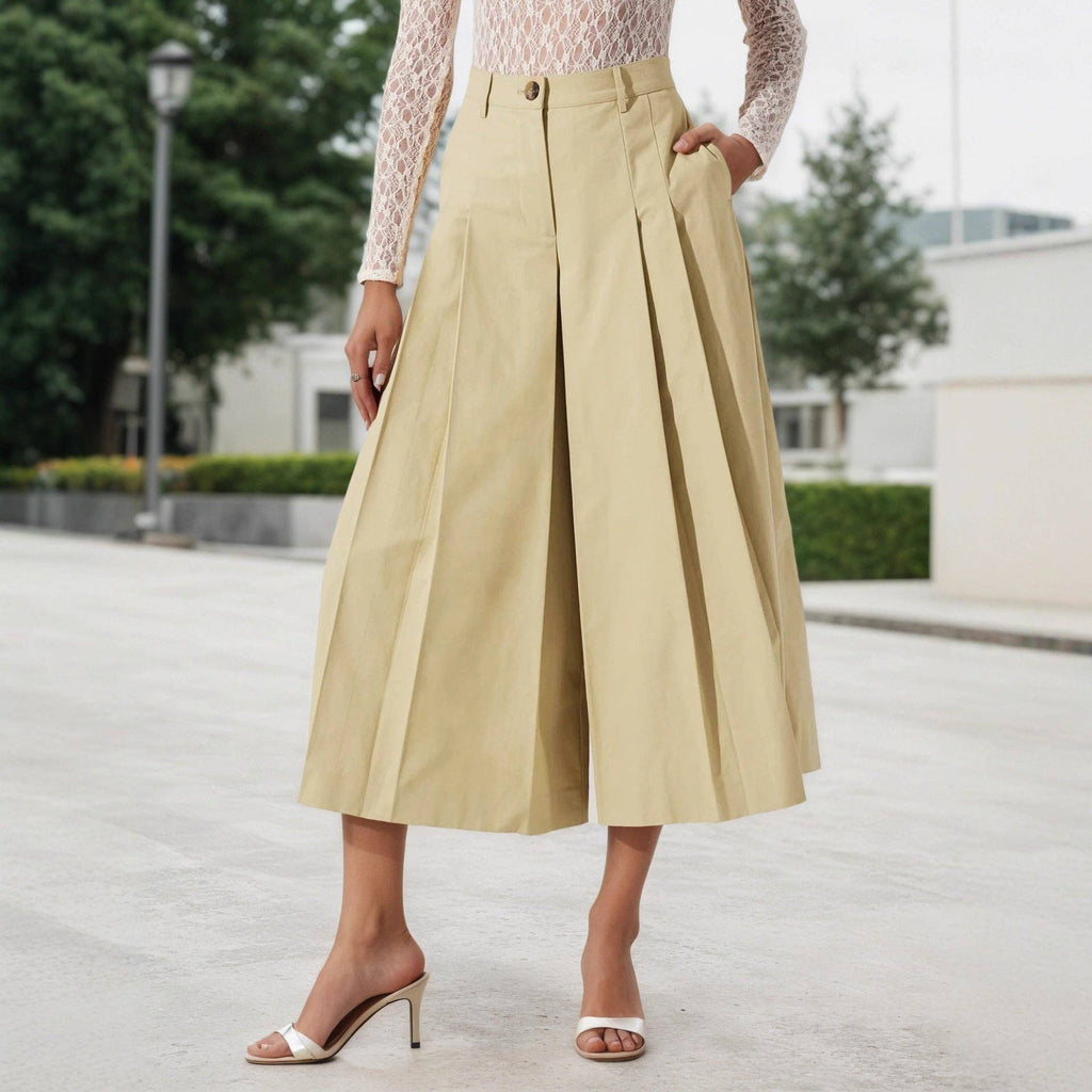 High Waist Wide Leg Culottes