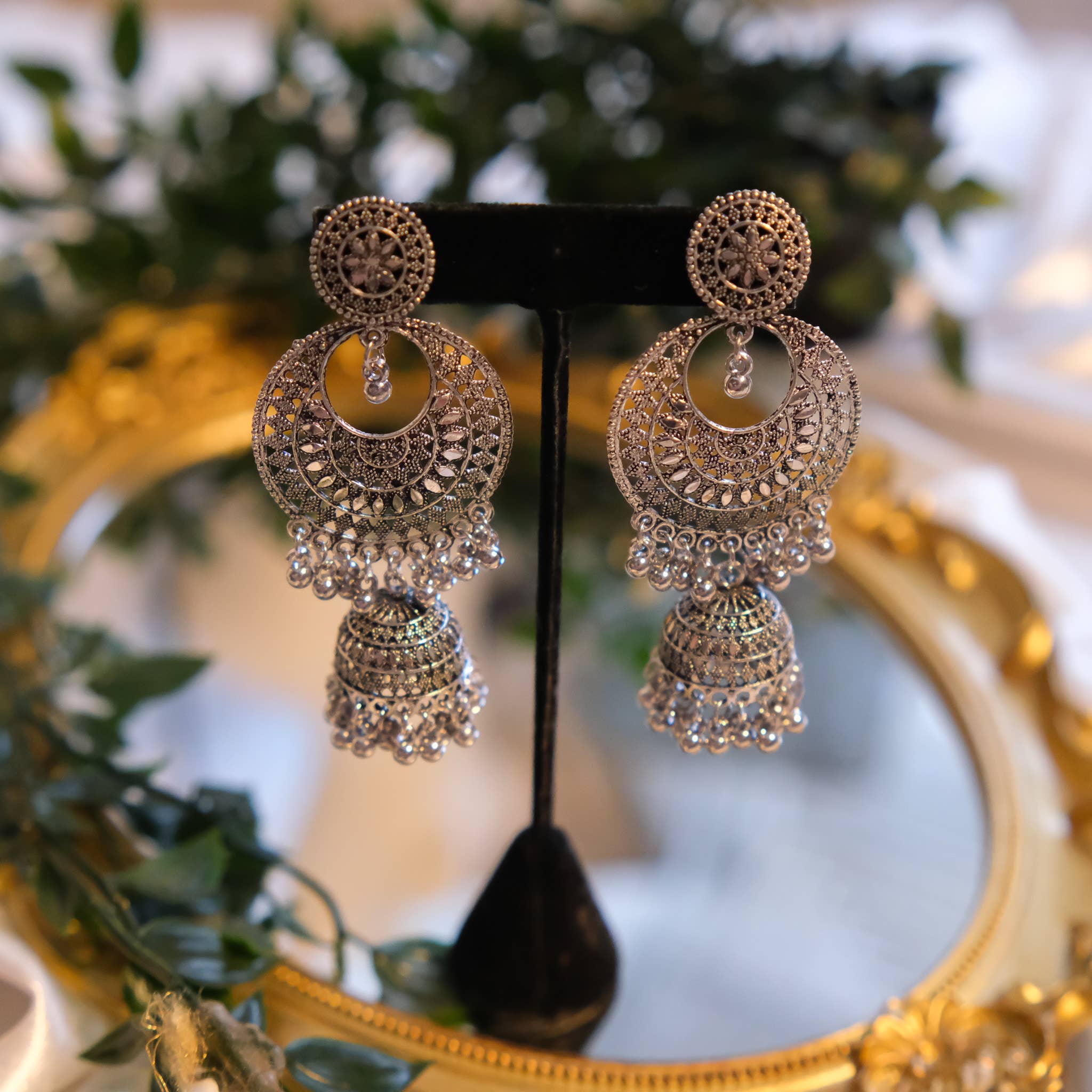 Bohemian Silver Long Dangle Earring
