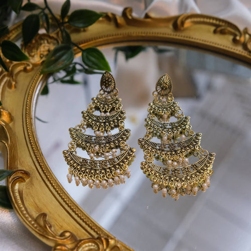Bohemian Gold  Long Dangle Earring