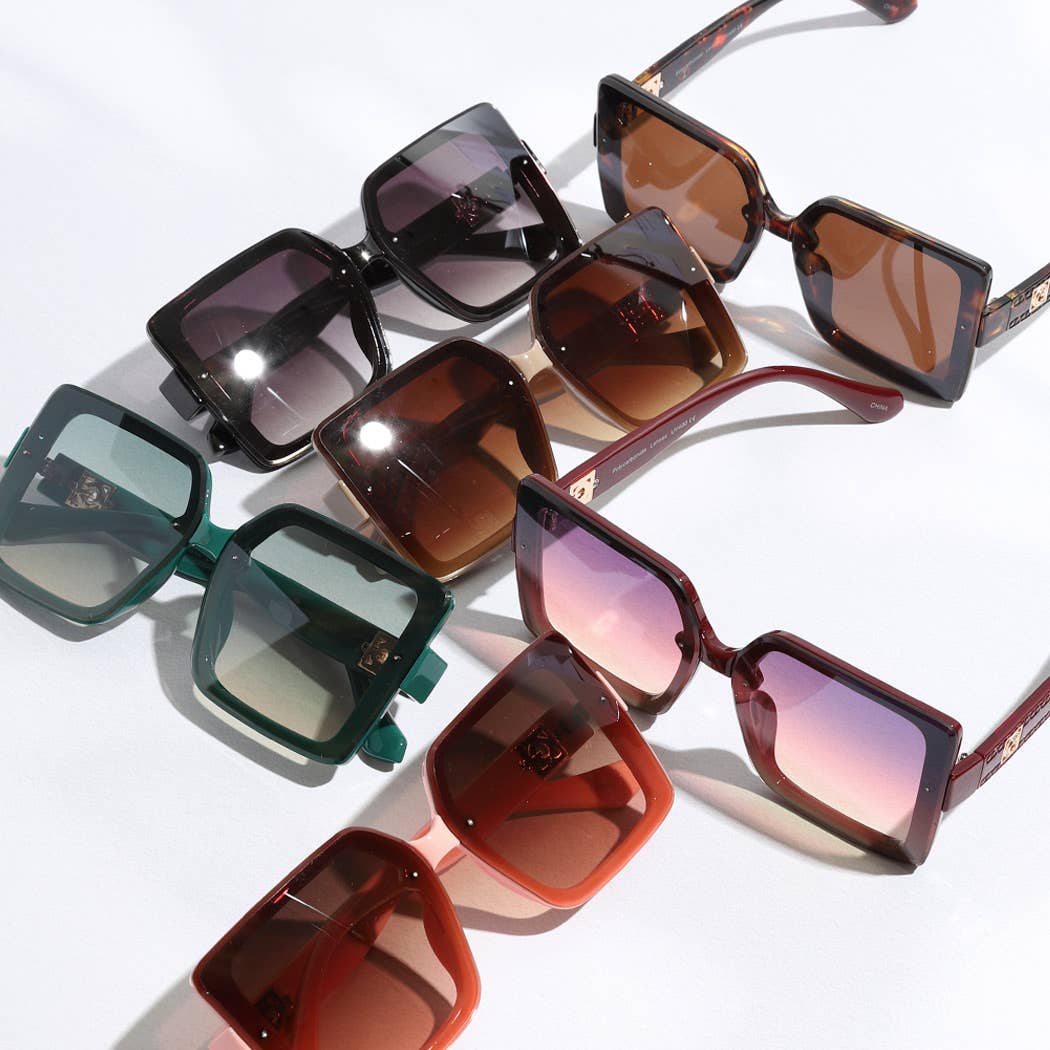 Square Shape Assorted Color Frame Sunglasses