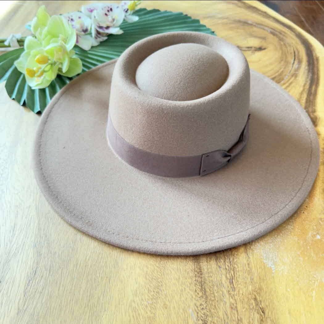 Structured Boater Wide Brim Hat