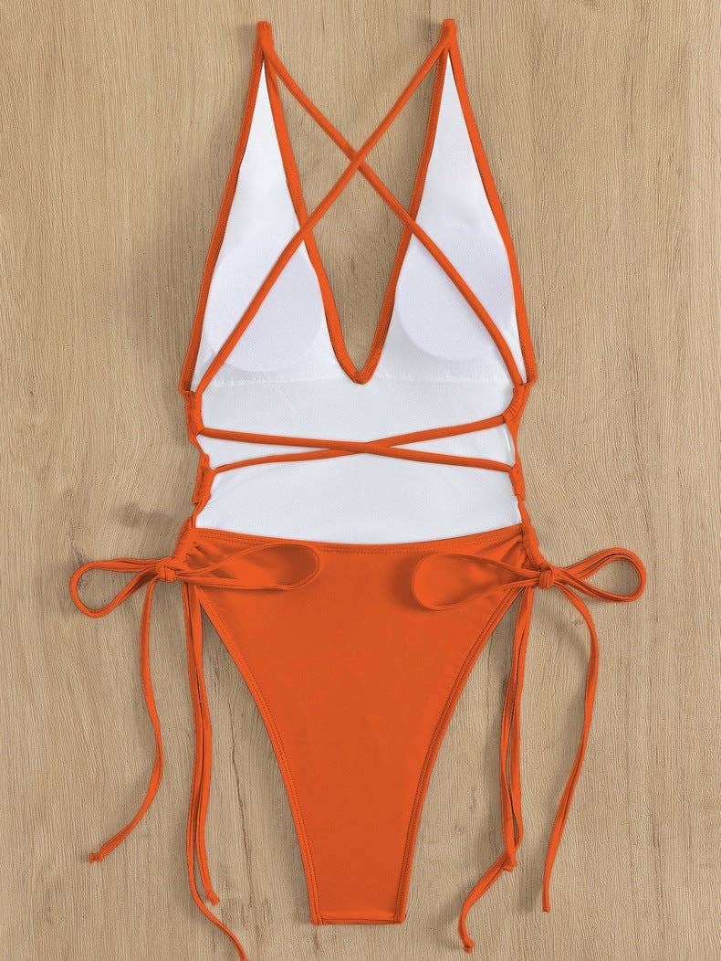 Halter Neck Bikini-Style One-Piece