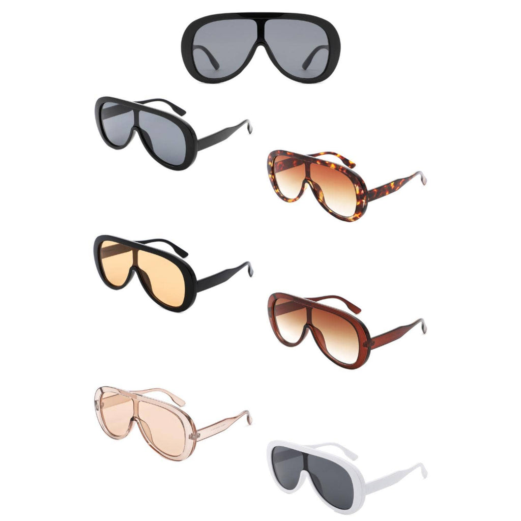 Oversized Bold Aviator Retro Round Sunglasses