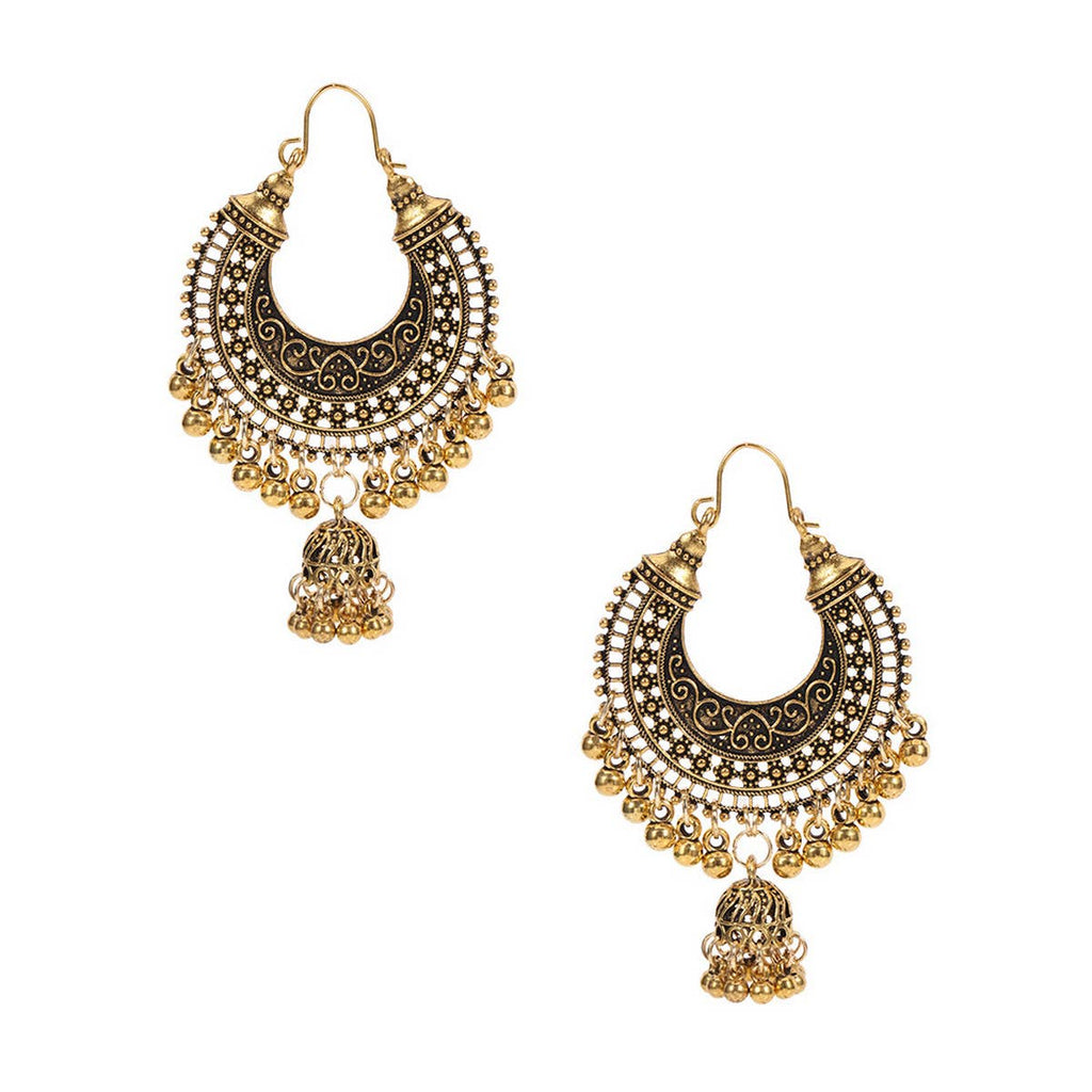 RETRO CRESCENT BELL EARRINGS