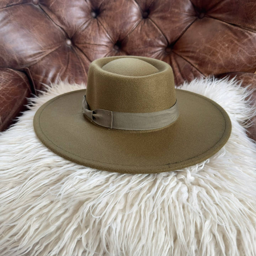Structured Boater Wide Brim Hat