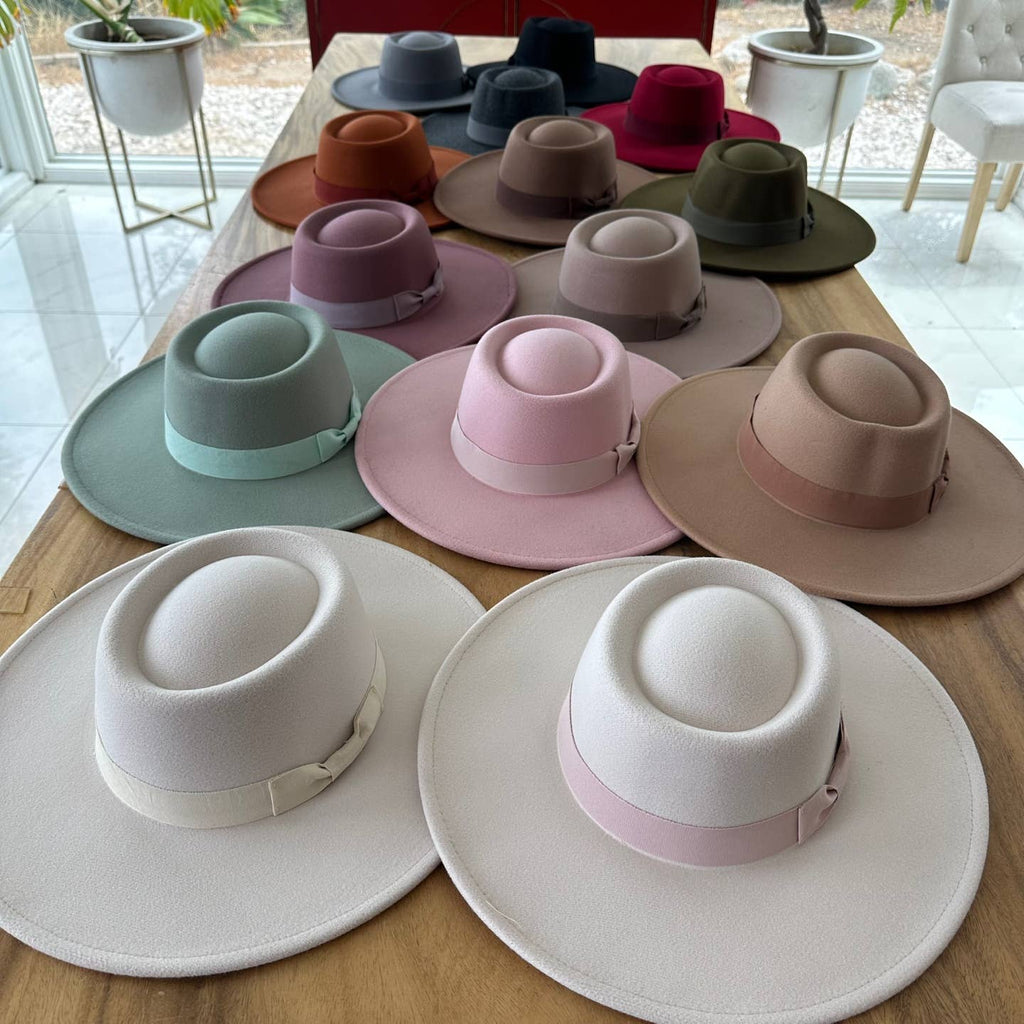 Structured Boater Wide Brim Hat