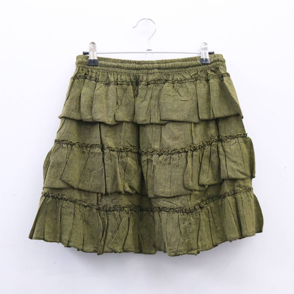Boho Layered Ruffle Mini Skirt
