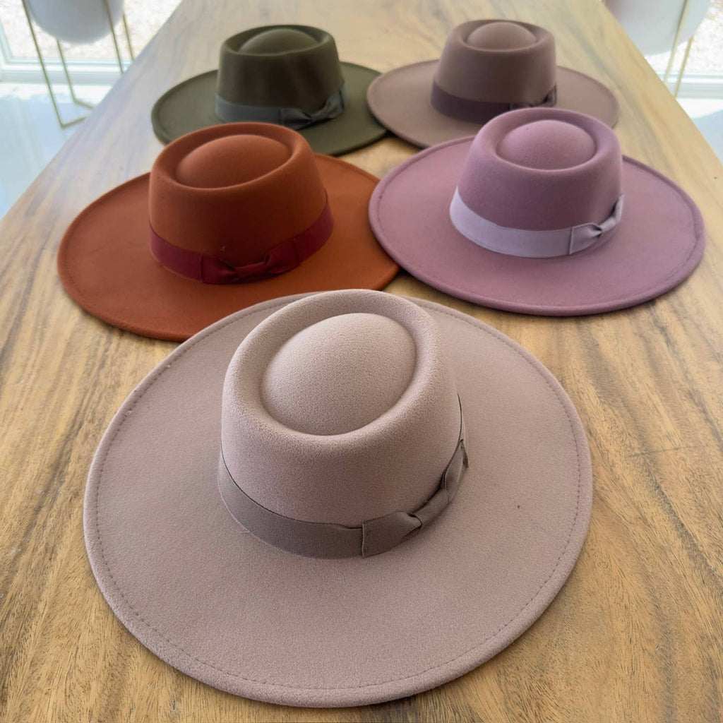 Structured Boater Wide Brim Hat