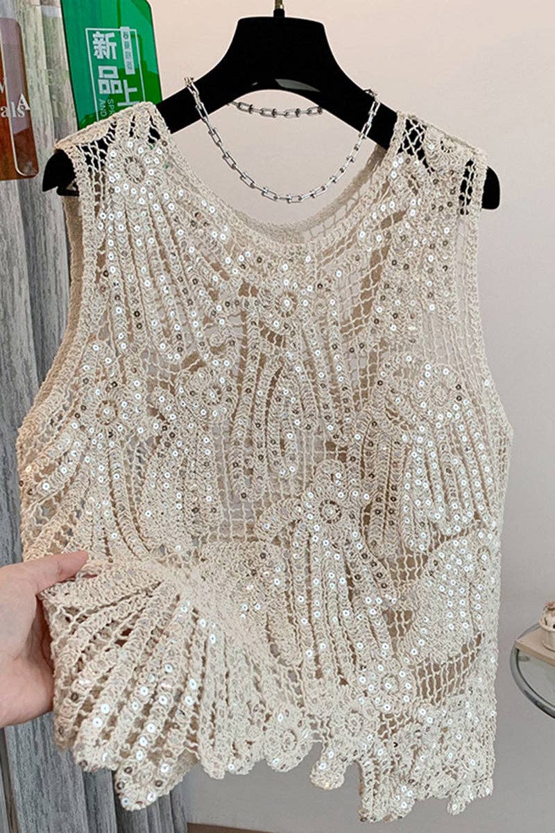 Crochet Embellished Tank Top
