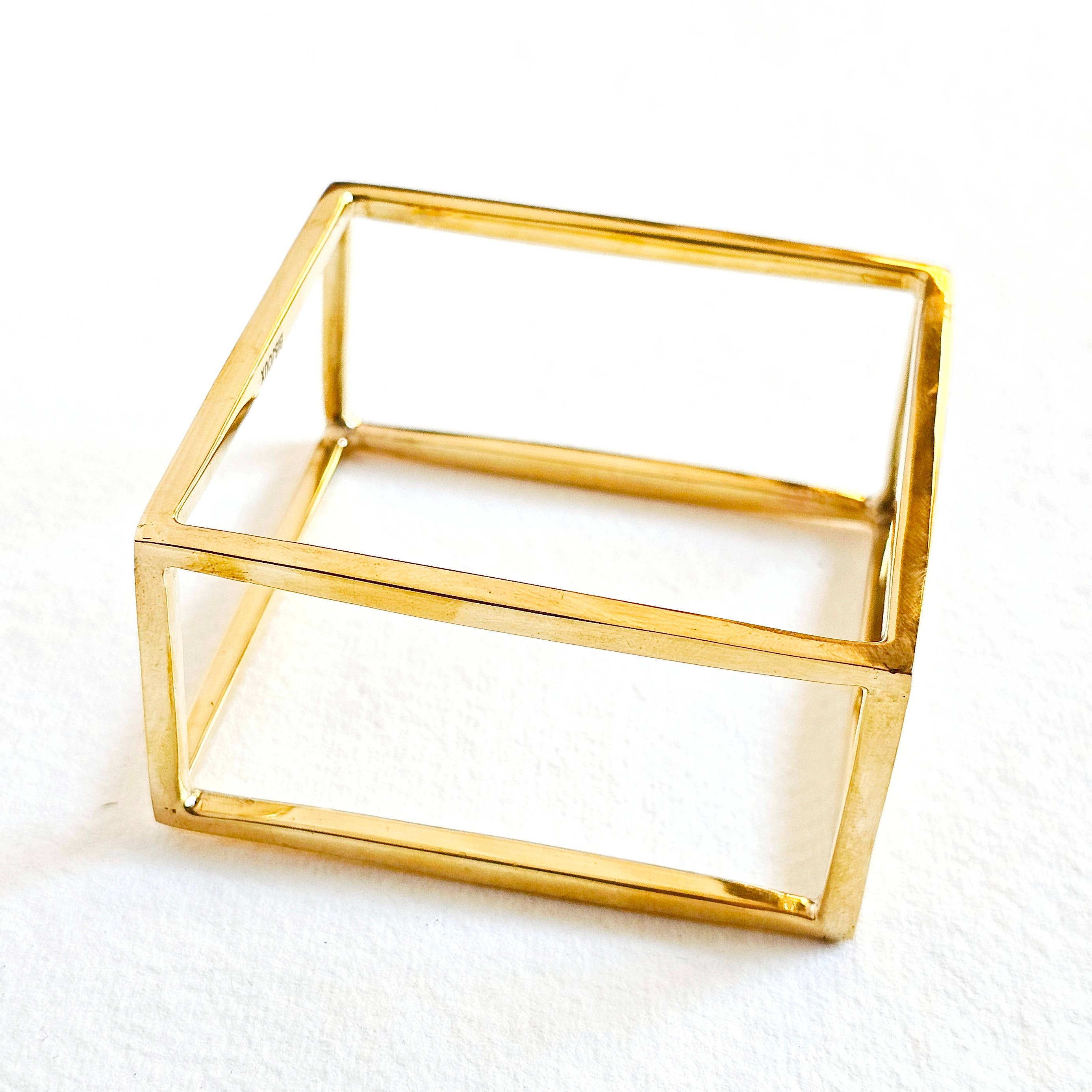 Gold Square Bangle Bracelet