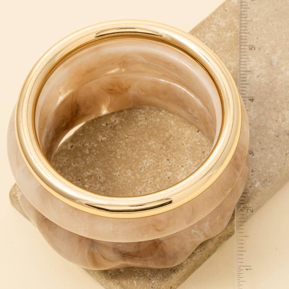Marble Resin Bangle Bracelet Set