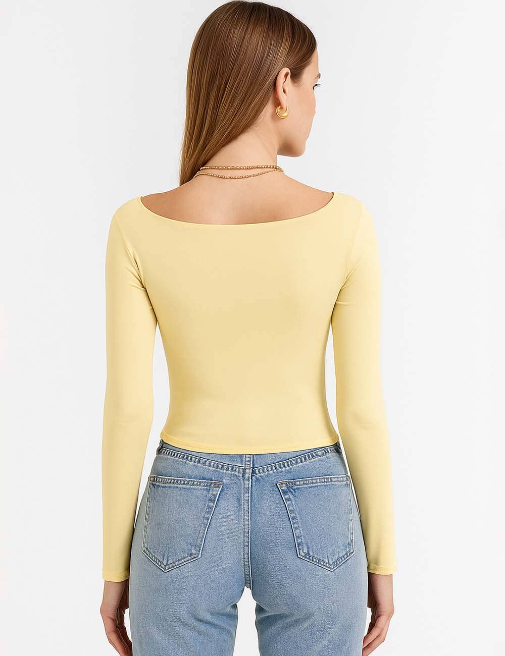 Square Neck Cropped Basic Tee