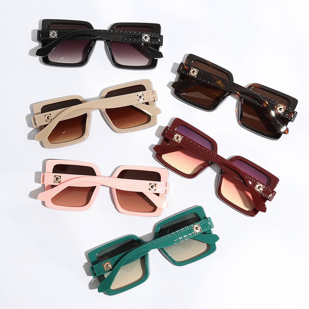 Square Shape Assorted Color Frame Sunglasses
