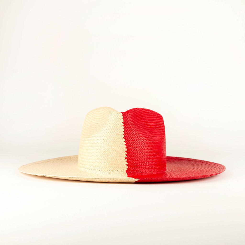 Deluxe Two Tone Resort Style Panama Hat