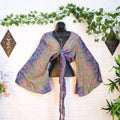 Bohemian  Style Bell Sleeve Wrap Top